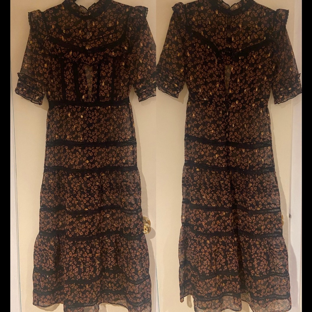 Topshop Floral Ruffle Maxi Dress
